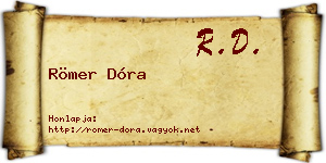 Römer Dóra névjegykártya